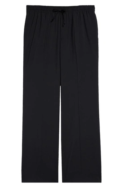 Undercover Wool Blend Drawstring Trousers In Black
