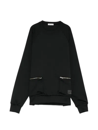 Undercover Zip-pocket Raglan-sleeve Sweatshirt In Black