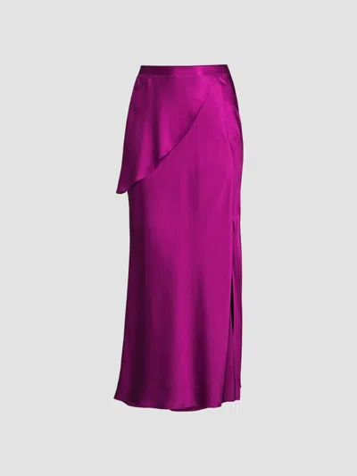 Undra Celeste Women's Silk Bias-cut Skirt In Rich Berry