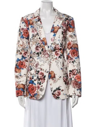 Pre-owned Ungaro Floral Print Blazer In Multicolor