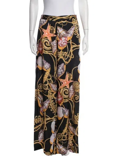 Pre-owned Ungaro Printed Wide Leg Pants W/ Tags In Black