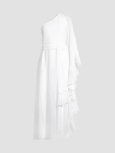 Ungaro Women's Laura One-shoulder Ruffled Maxi Dress In White
