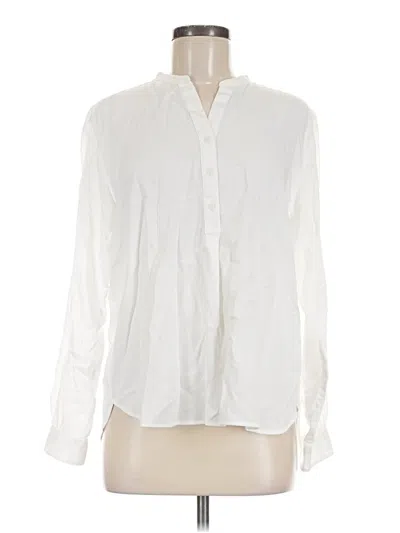 Pre-owned Uniqlo Long Sleeve Blouse In White