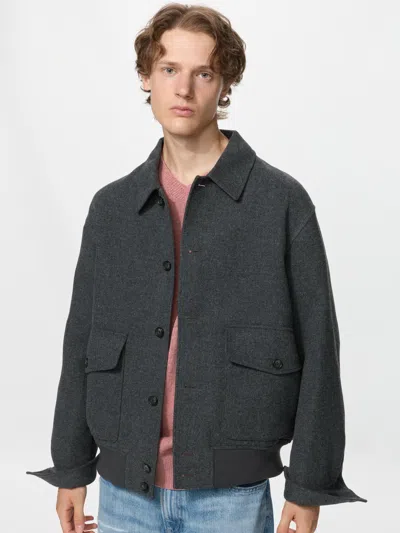 Uniqlo Men's Short Blouson Jacket, Gray, 2xs In Black