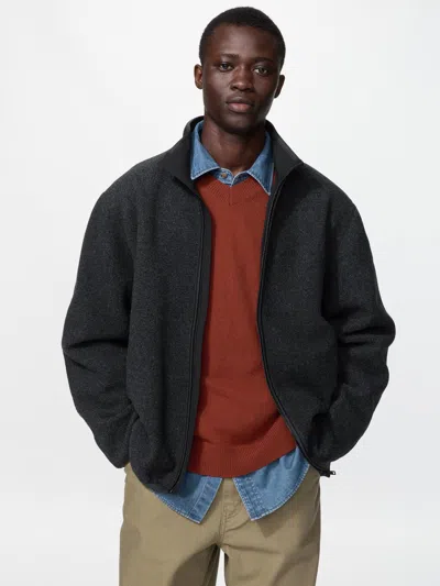 Uniqlo Men's Windproof Fleece Jacket, Black, 2xs