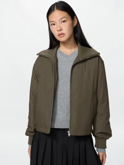 Uniqlo Women's Padded Short Jacket, Olive, 2xs In Gray
