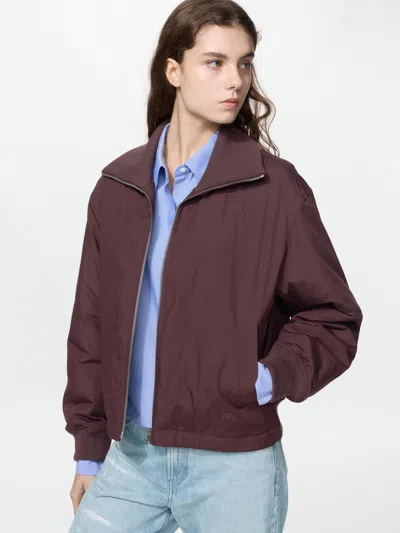 Uniqlo Women's Padded Short Jacket, Wine, 2xs In Brown