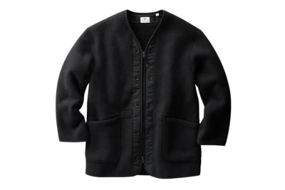 Pre-owned Uniqlo X Engineered Garments Fleece Collarless Coat (japanese Sizing) Black