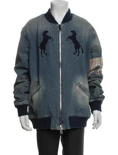 Pre-owned United Rivers Graphic Print Bomber Jacket In Blue