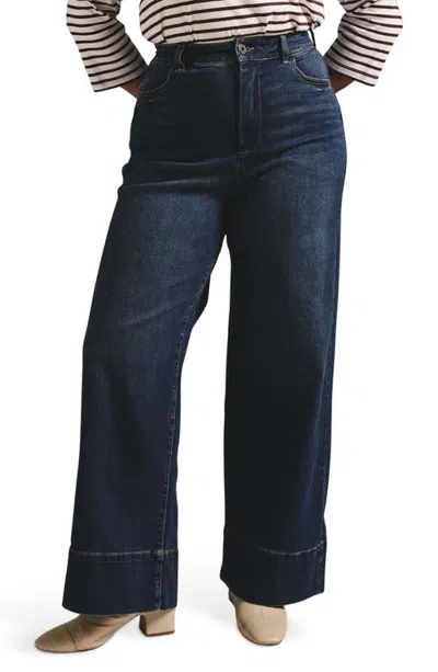 Universal Standard Carrie High Waist Wide Leg Jeans In Blue