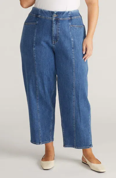 Universal Standard Keira Seamed High Waist Wide Leg Jeans In Blue