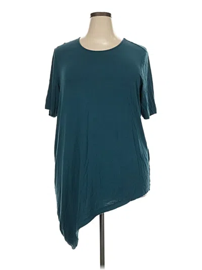 Pre-owned Universal Standard Short Sleeve Top Teal One Shoulder Neckline Tops