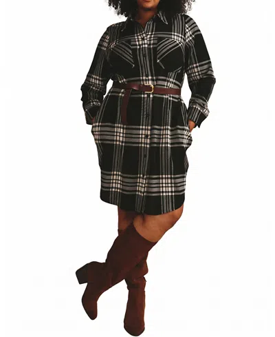Universal Standard Women's Plus Maine Stretch Flannel Shirtdress In Multi
