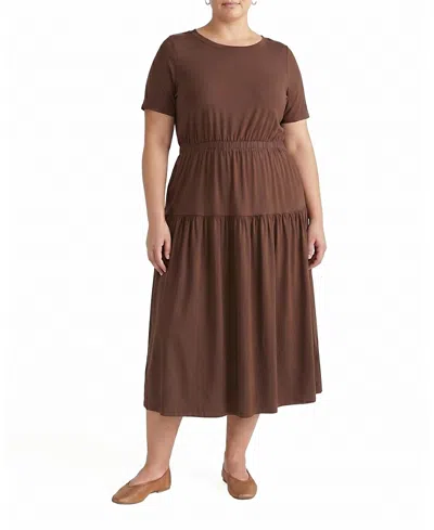 Universal Standard Women's Plus Thea Divine Jersey Midi Dress In Brown