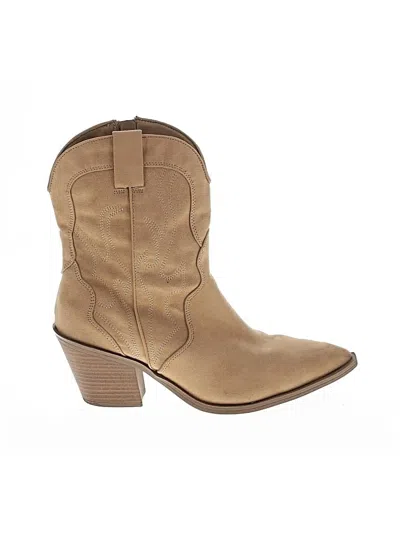 Pre-owned Universal Thread Ankle Boots In Tan