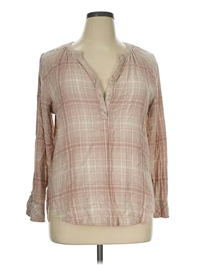 Pre-owned Universal Thread Long Sleeve Blouse In Tan