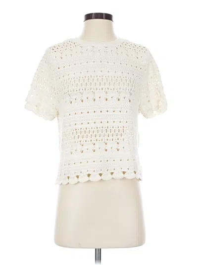 Pre-owned Universal Thread Short Sleeve Blouse In Ivory
