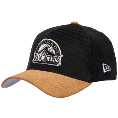 Unknown Colorado Rockies New Era Rockies 940af Cord Cap In Black/tan