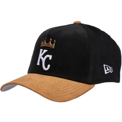 Unknown Kansas City Royals New Era Royals 940af Cord Cap In Black/tan