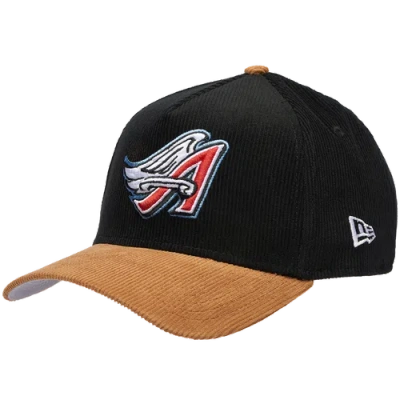 Unknown Los Angeles Angels New Era Angels 940af Cord Cap In Black/tan