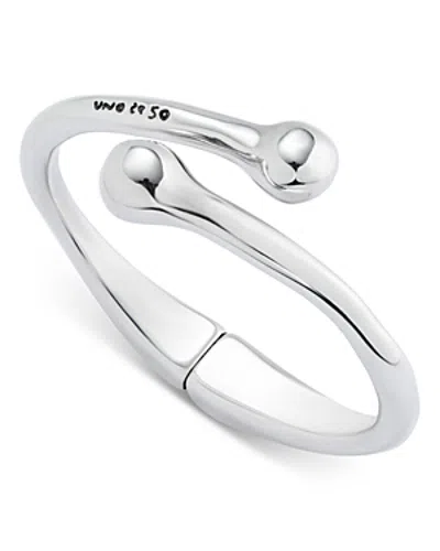 Uno De 50 Comeback Sculptural Hinge Bypass Bracelet In Silver