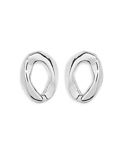 Uno De 50 Joy Of Living Oval Link Earrings In Silver