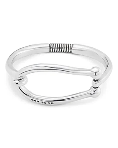 Uno De 50 Large Link Rigid Bangle Bracelet In Silver