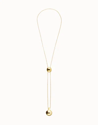 Unode50 Long Necklace With An Adjustable Chain And Two Weights In Gold