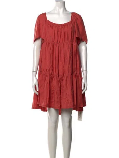 Pre-owned Unsubscribed Silk Mini Dress In Red