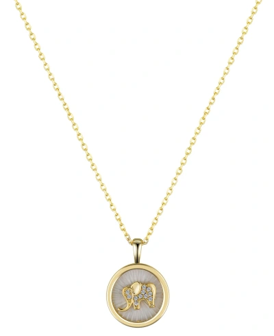 Unwritten Cubic Zirconia Elephant Pendant Necklace In Gold