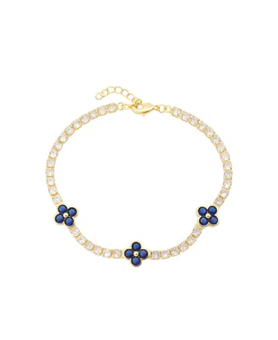 Unwritten Gold-tone Cubic Zirconia Tennis Adjustable Bracelet