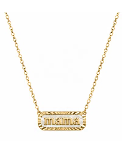 Unwritten Gold-tone Imitation Pearl "mama" Pendant Necklace In Multi