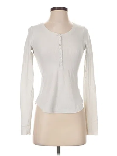 Pre-owned Upwest Long Sleeve Henley Shirt In Ivory