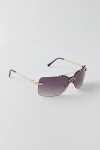 Urban Outfitters Bailey Metal Shield Sunglasses In Black, Women's At