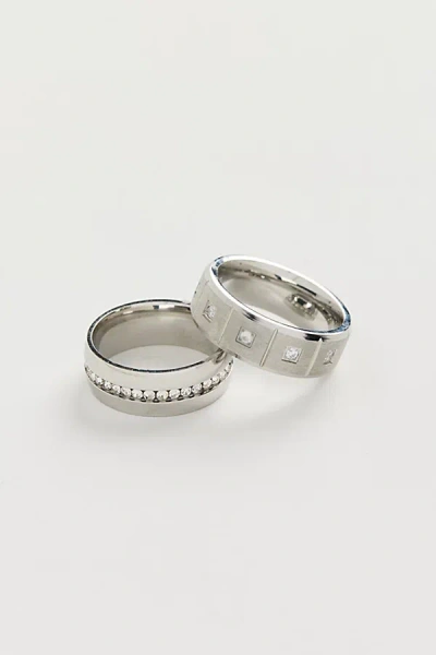 Urban Outfitters Carlo Stainless Steel Ring Set In Silver, Men's At