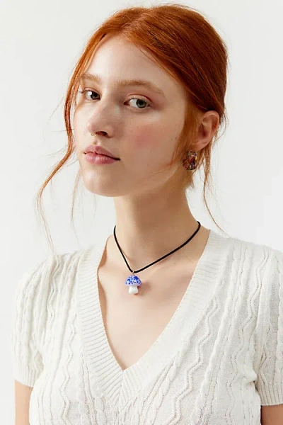 Urban Outfitters Glass Mushroom Corded Necklace In Mushroom, Women's At