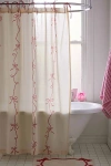 Urban Outfitters Lacey Bows Shower Curtain In Red At