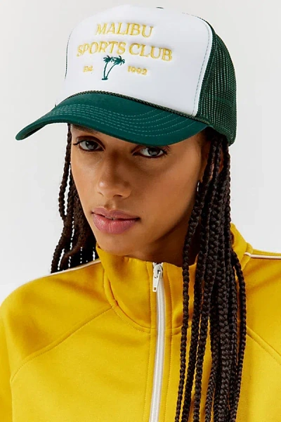 Urban Outfitters Malibu Sports Club Palm Trucker Hat In Green, Women's At