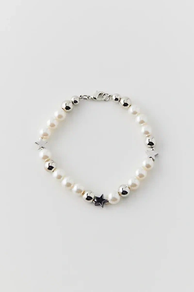 Urban Outfitters Star & Pearl Bracelet In Pearl, Men's At  In Neutral