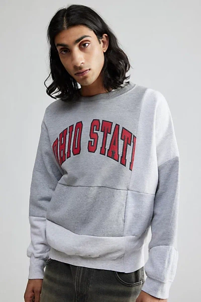 Urban Renewal Remade Pieced College Sweatshirt In Grey, Men's At Urban Outfitters In Gray