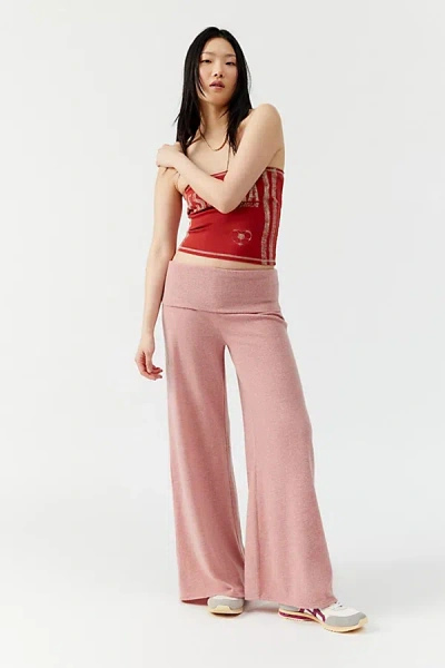 Urban Renewal Remnants Foldover Lounge Puddle Pant In Rose At Urban Outfitters