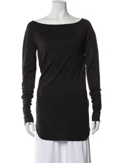 Pre-owned Urban Zen Cashmere Bateau Neckline Sweater In Black