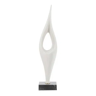 Uttermost Fluid Drop White Stone Sculpture In Black;white