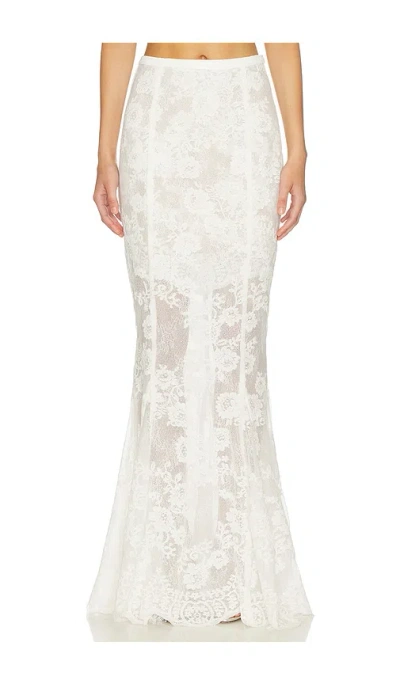 V. Chapman Athena Skirt In White Chantilly Lace
