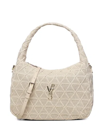V73 Braided Handle Logo Shoulder Bag In Neutral