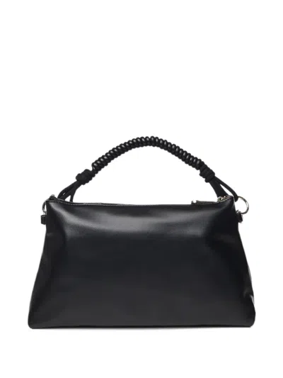 V73 Ruched-handle Shoulder Bag In Black
