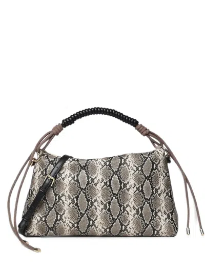 V73 Snake-effect Tote Bag In Black