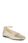 Vagabond Shoemakers Delia Ankle Strap Flat In Gold