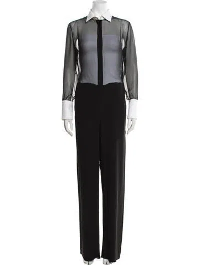 Pre-owned Valentino 2013 Silk Jumpsuit In Black
