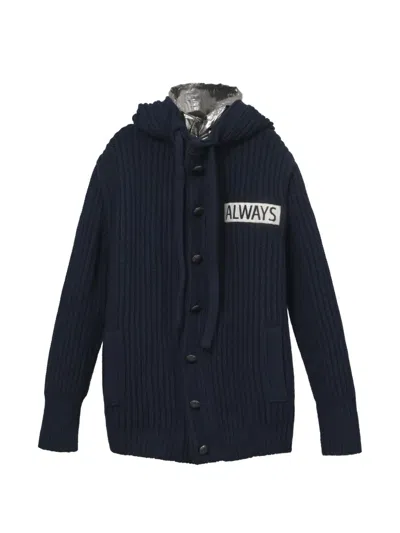 Pre-owned Valentino All Ways Metallic-hood Jacket In Blue